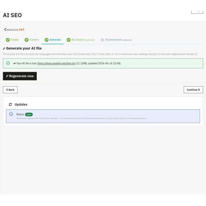 AI SEO — Generate (back office)