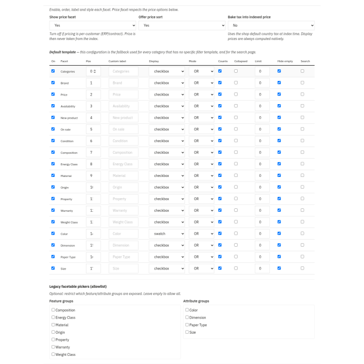 Ricerca Elasticsearch & Navigazione a Faccette