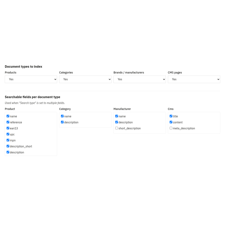 Ricerca Elasticsearch & Navigazione a Faccette