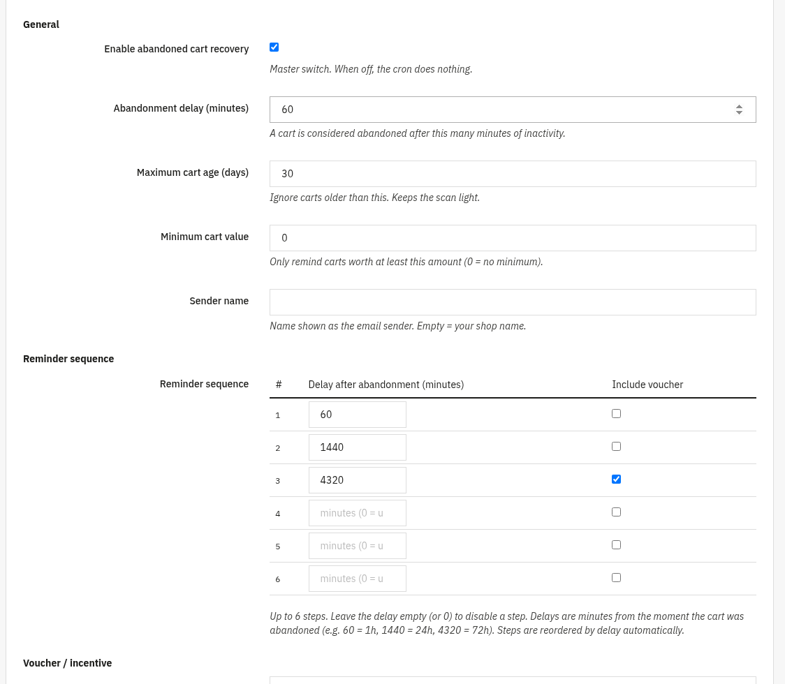 Settings (1/3)