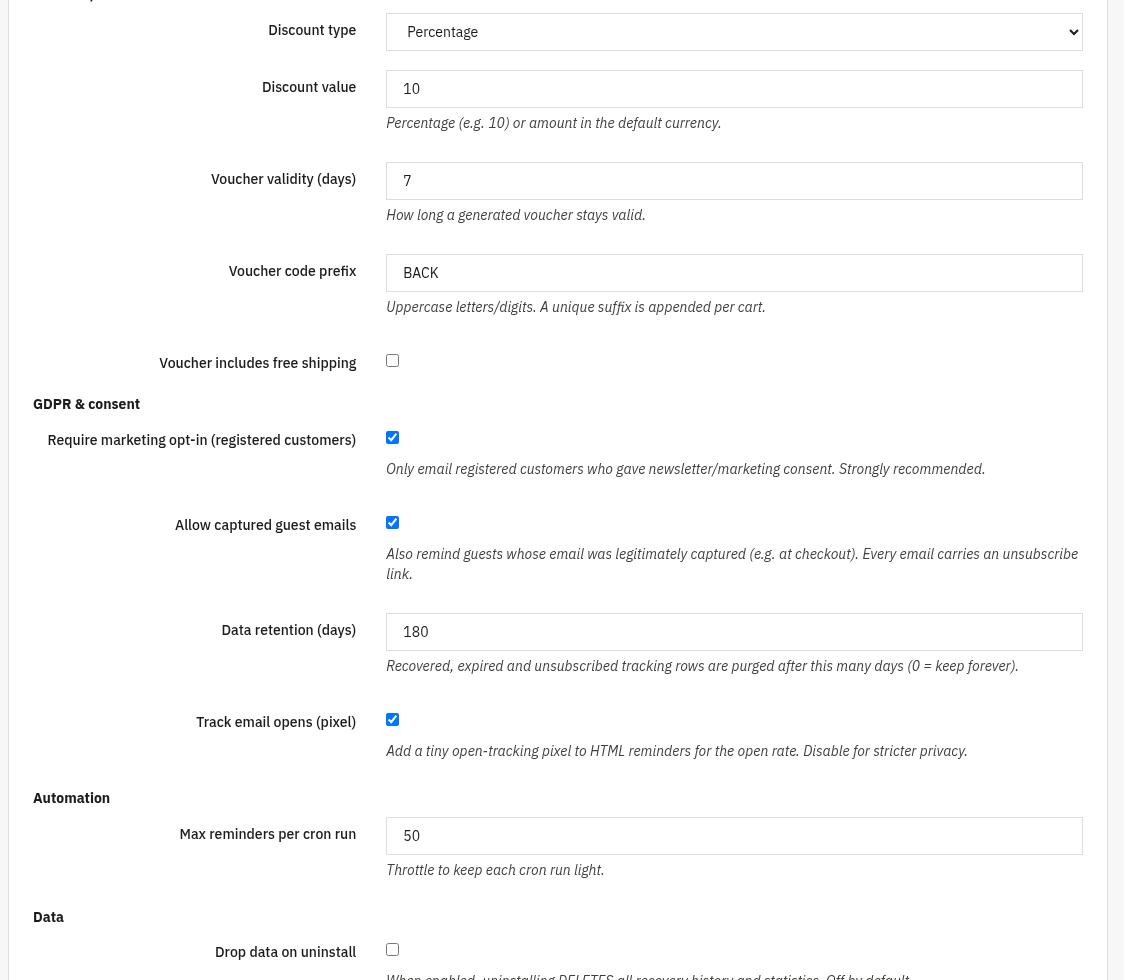 Settings (2/3)