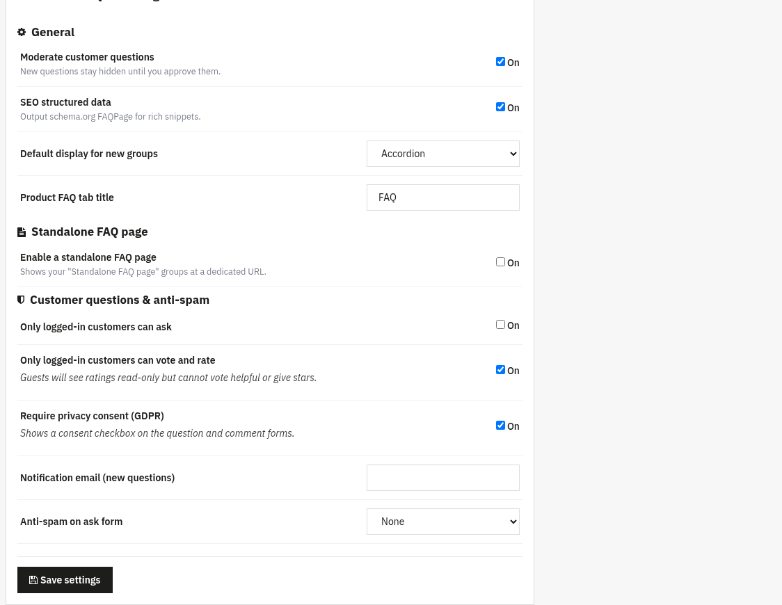 Impostazioni Smart FAQ