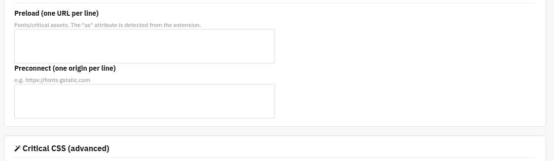 Preload / Preconnect