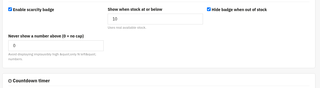 Stock scarcity